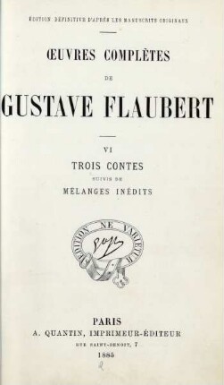 6: Trois contes suivis de mélanges inédits