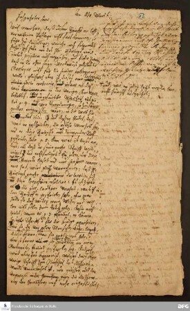 Brief von Christian Benedict Michaelis an Christian Wendt.