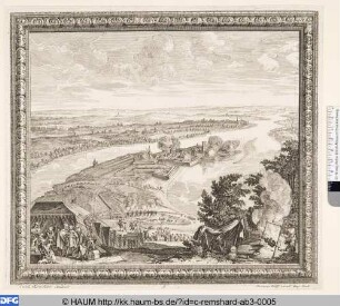 Landschaft mit Belagerung einer Stadt