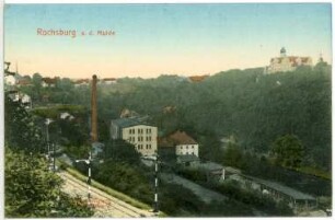 Rochsburg. Blick auf Rochsburg und Schloss