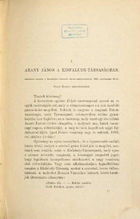 A Kisfaludy-Társaság évlapjai. 19. 1883/84 (1884)