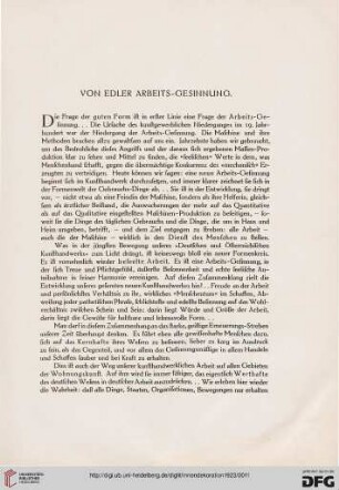 Von edler Arbeits-Gesinnung