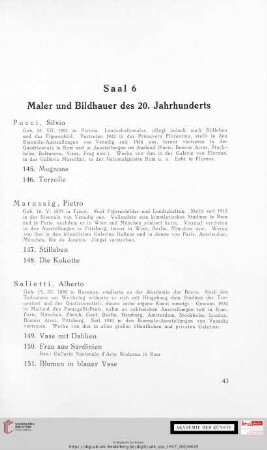 Saal 6: Maler und Bildhauer des 20. Jahrhunderts