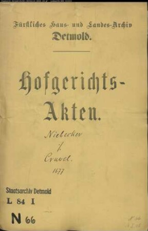 Niebeckers Erben zu Horn gegen Cruwels Erben - Eigentum an zwei Höfen