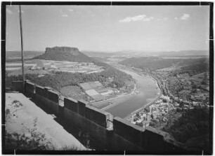 Blick von der Festung Königstein auf Lilienstein und Elbtal