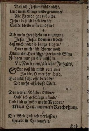 VI. Noch eins/ gleiches Inhalts