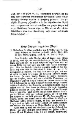 Kurze Anzeigen eingesandter Bücher