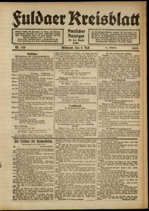 Ausgabe vom Mittwoch, den 09. Juli 1919.
