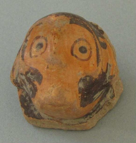 Animal head made of clay