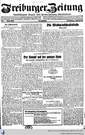 147. Jg.: Freiburger Zeitung