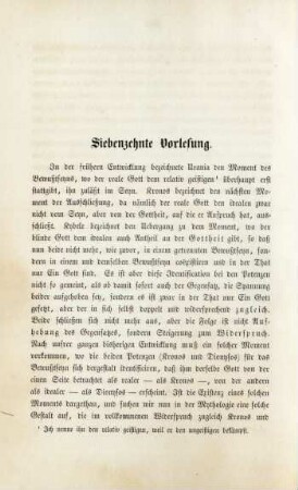 Siebenzehnte Vorlesung