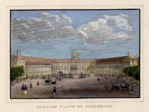 Ansichten Karlsruher Gebäude, Bauwerke und Denkmäler. "Schlossplatz zu Carlsruhe". Schlossplatz