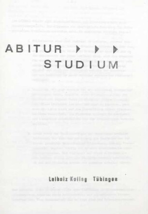 Informationen Abitur Studium
