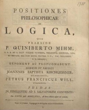 Positiones philosophicae ex logica
