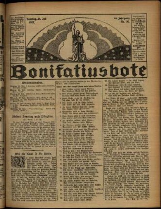 Erste Ausgabe vom Sonntag, den 24. Juli 1927.