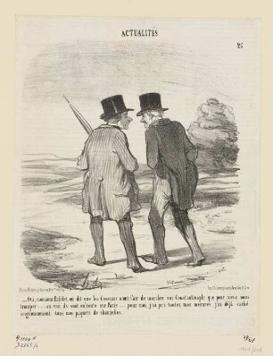 Oui, monsieur Rifolet...on dit que les cosaques…, Blatt 25 der Folge "Actualités“, in: "Le Charivari", Paris 1853