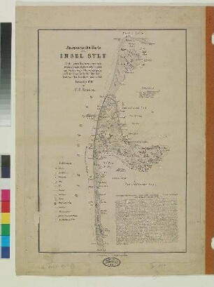 Antiquarische Karte der INSEL SYLT