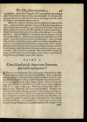 Caput V. Cum Majestatis sit Imperium summum, quid inde consequatur?