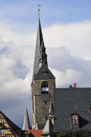 Quedlinburg - Turm der Marktkirche : Der Turm der Marktkirche. Aufgenommen am 19. Juli 2012 in Quedlinburg