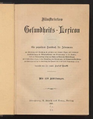 Illustrirtes Gesundheits-Lexicon : ein populäres Handbuch für jedermann ...