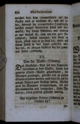 XX. Von der Wasser-Ordnung.