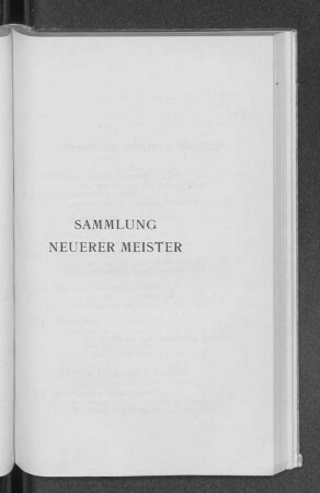 Sammlung neuerer Meister