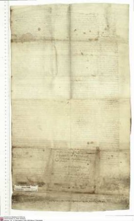 Johann Rulkircher (Johannes Rulkirchir), Kleriker der Diözese Mainz und öffentlicher Notar (schryber) kraft kaiserlicher Autorität, bekundet, dass...