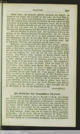Zur Geschichte des französischen Theaters