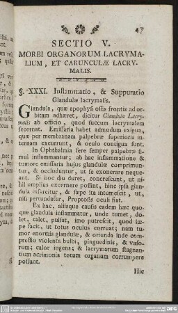 Sectio V. Morbi Organorum Lacrymalium, Et Carunculae Lacrymalis