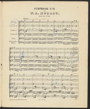 Symphonie No. 21 : Köch. Verz. No. 134