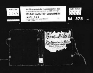 Zins- und Gültbuch des Bronnbacher Hofs in Würzburg über Bütthard, renoviert anno 1726 (mit Nachnamenregister)