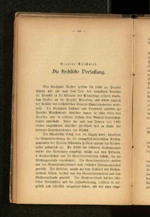 Vierter Abschnitt. Die kirchliche Verfassung.