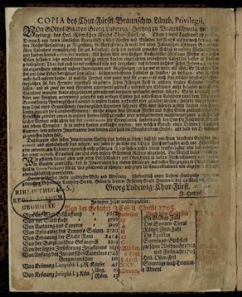 Copia des Chur-Fürstl. Braunschw. Lüneb. Privilegii.