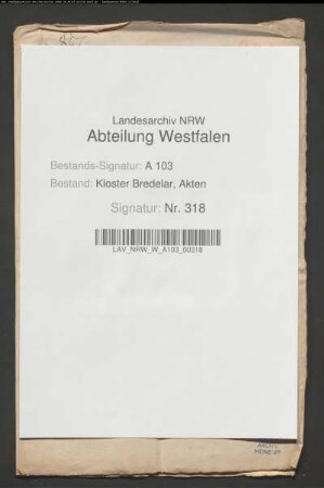 Kl. Bredelar gegen Jakob Linten in Messinghausen wegen Schuldforderung.