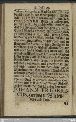 Johann Fridericus, Hertzog zu Würtenberg und Teck