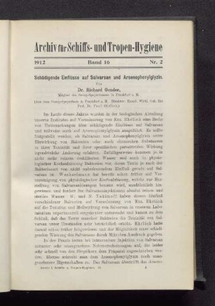 Schädigende Einflüsse auf Salvarsan und Arsenophenylglyzin.