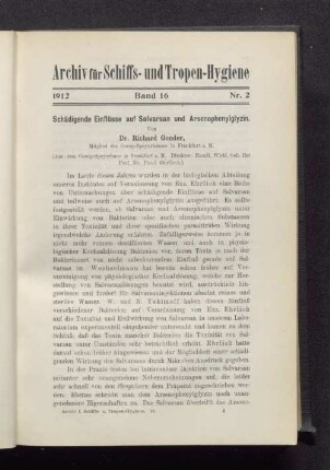 Schädigende Einflüsse auf Salvarsan und Arsenophenylglyzin.