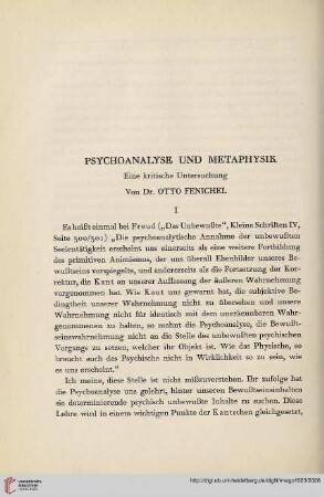 9: Psychoanalyse und Metaphysik : eine kritische Untersuchung