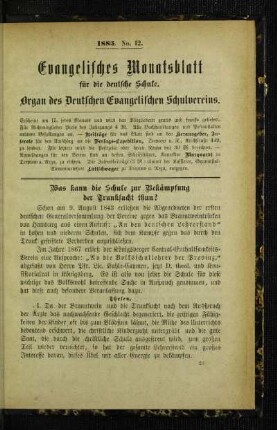 Was kann die Schule zur Bekämpfung der Trunksucht thun?
