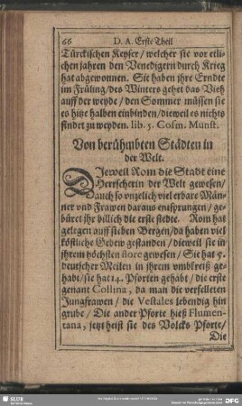 Von berühmbten Städten in der Welt