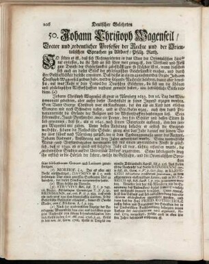 50. Johann Christoph Wagenseil.