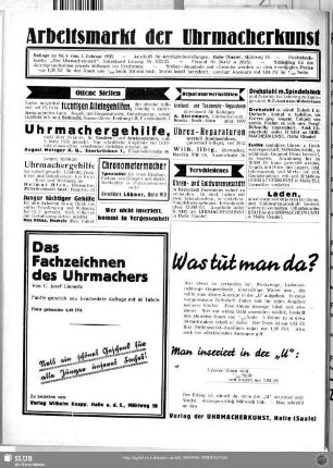 Arbeitsmarkt der Uhrmacherkunst