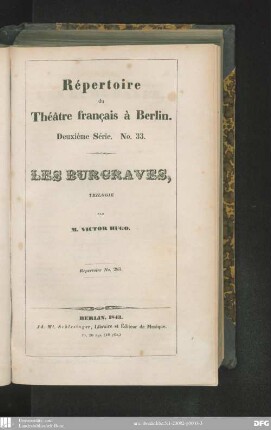 Les Burgraves : trilogie
