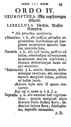 Ordo IV. Neuroptera. Mit Netzfoermigen Fluegeln