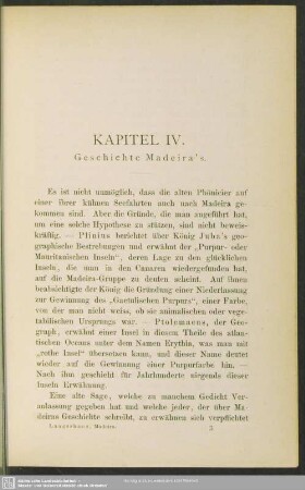 Kapitel IV. Geschichte Madeira´s