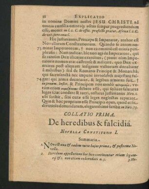 Collatio Prima. - Novella X.