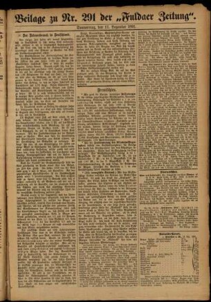 Zweite Ausgabe vom Donnerstag, den 17. Dezember 1891.
