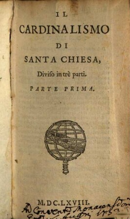 Il Cardinalismo Di Santa Chiesa : Diviso in trè parti, 1