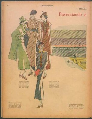 Presenciando el partido de tennis [Dibujos] : Para la mujer