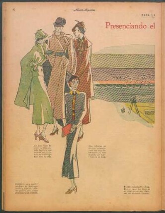 Presenciando el partido de tennis [Dibujos] : Para la mujer
